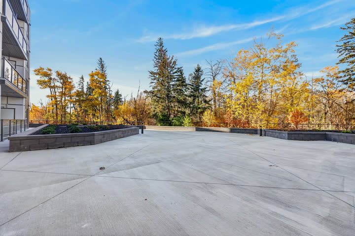 Courtyard terrace backing onto the ravine