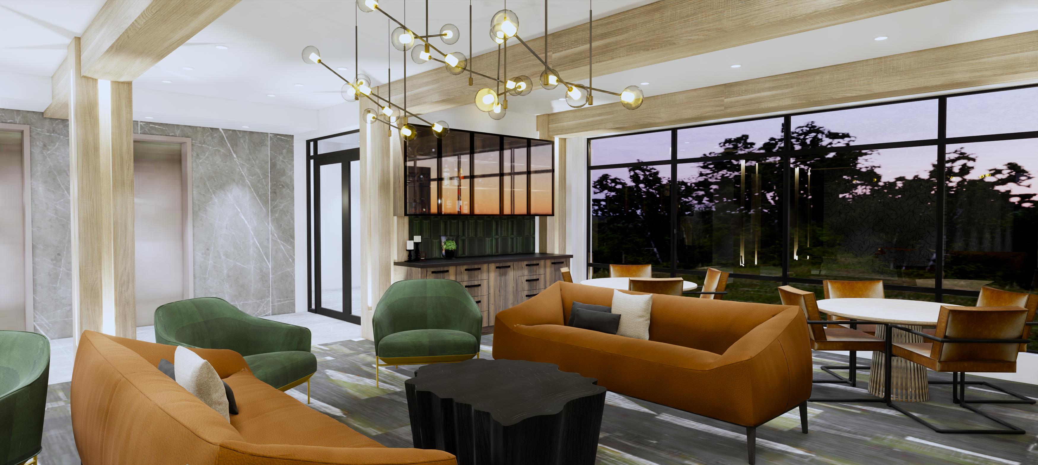 Scandinavian-inspired interior with white oak cabinetry, quartz countertops, and modern finishes